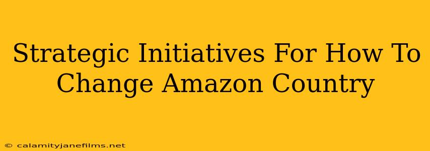 Strategic Initiatives For How To Change Amazon Country