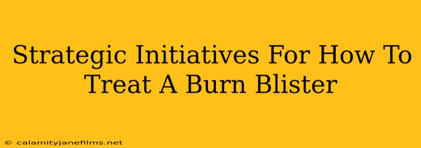 Strategic Initiatives For How To Treat A Burn Blister