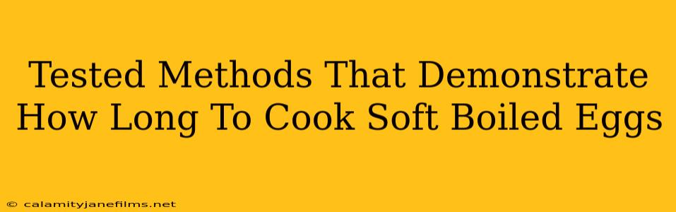 Tested Methods That Demonstrate How Long To Cook Soft Boiled Eggs