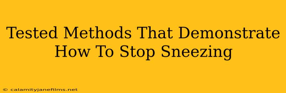 Tested Methods That Demonstrate How To Stop Sneezing