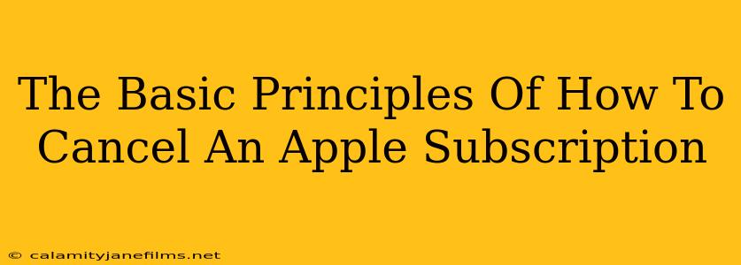 The Basic Principles Of How To Cancel An Apple Subscription