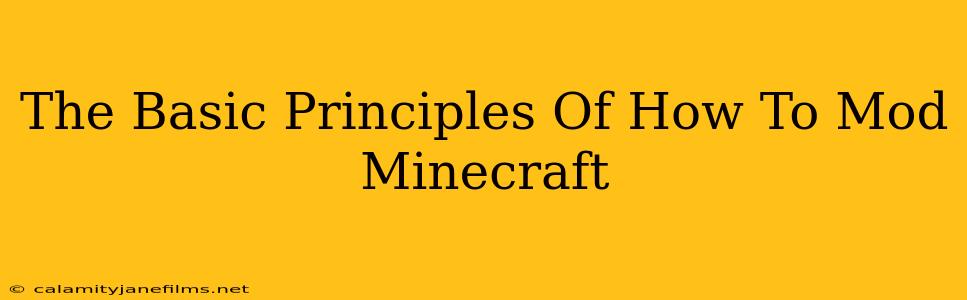 The Basic Principles Of How To Mod Minecraft