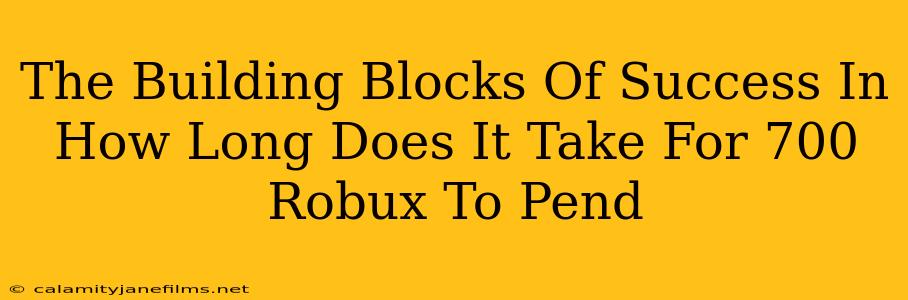 The Building Blocks Of Success In How Long Does It Take For 700 Robux To Pend