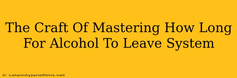 The Craft Of Mastering How Long For Alcohol To Leave System