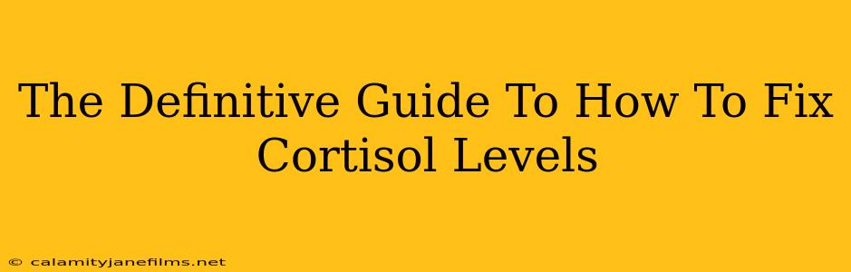 The Definitive Guide To How To Fix Cortisol Levels