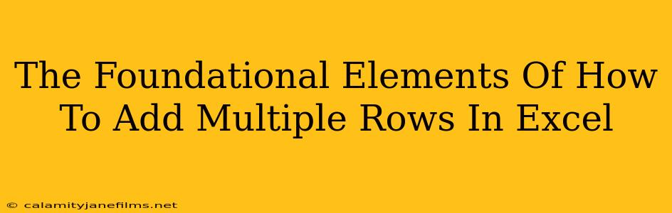 The Foundational Elements Of How To Add Multiple Rows In Excel