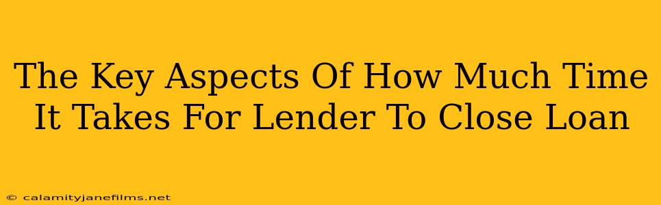 The Key Aspects Of How Much Time It Takes For Lender To Close Loan