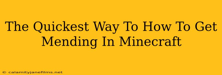 The Quickest Way To How To Get Mending In Minecraft