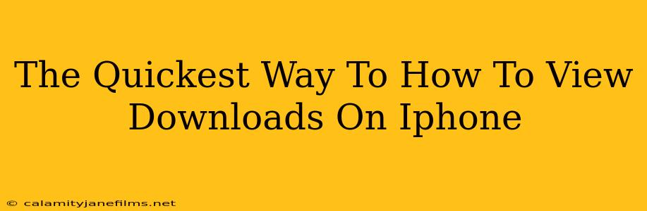 The Quickest Way To How To View Downloads On Iphone