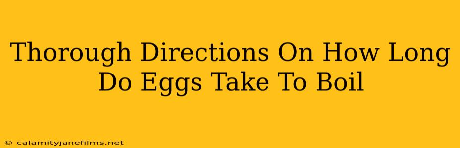 Thorough Directions On How Long Do Eggs Take To Boil