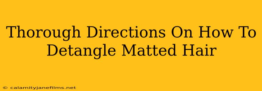 Thorough Directions On How To Detangle Matted Hair