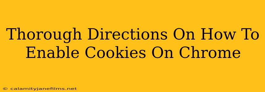 Thorough Directions On How To Enable Cookies On Chrome