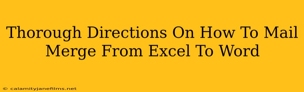 Thorough Directions On How To Mail Merge From Excel To Word