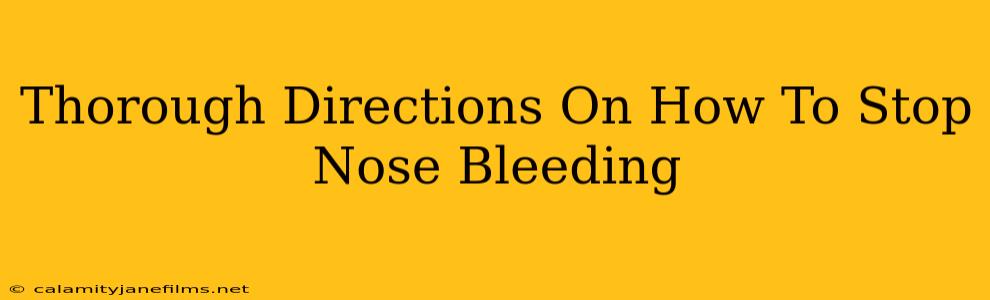 Thorough Directions On How To Stop Nose Bleeding