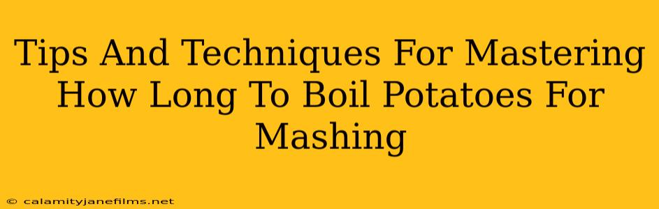 Tips And Techniques For Mastering How Long To Boil Potatoes For Mashing