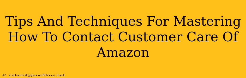 Tips And Techniques For Mastering How To Contact Customer Care Of Amazon