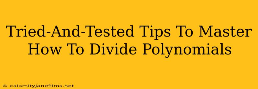 Tried-And-Tested Tips To Master How To Divide Polynomials