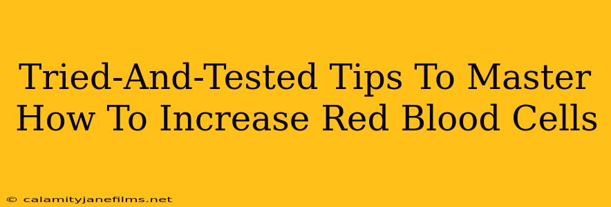 Tried-And-Tested Tips To Master How To Increase Red Blood Cells