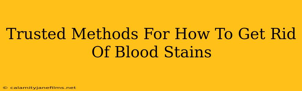 Trusted Methods For How To Get Rid Of Blood Stains