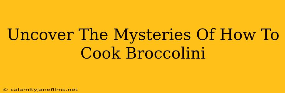 Uncover The Mysteries Of How To Cook Broccolini