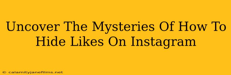 Uncover The Mysteries Of How To Hide Likes On Instagram