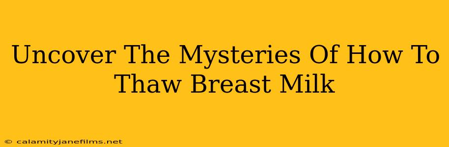 Uncover The Mysteries Of How To Thaw Breast Milk