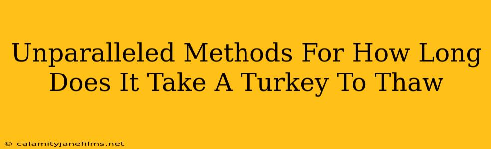 Unparalleled Methods For How Long Does It Take A Turkey To Thaw