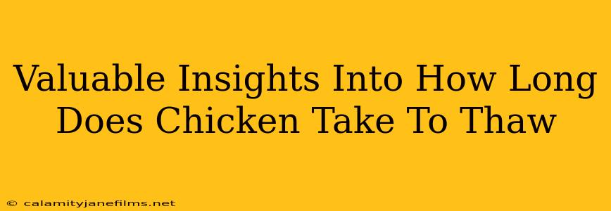 Valuable Insights Into How Long Does Chicken Take To Thaw