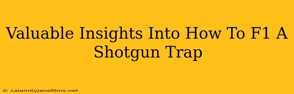 Valuable Insights Into How To F1 A Shotgun Trap