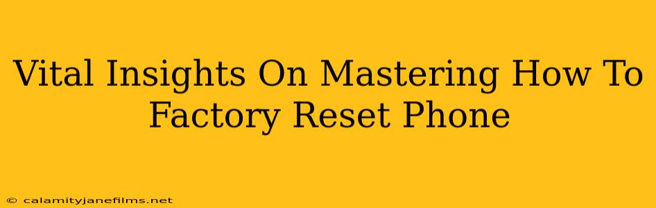 Vital Insights On Mastering How To Factory Reset Phone