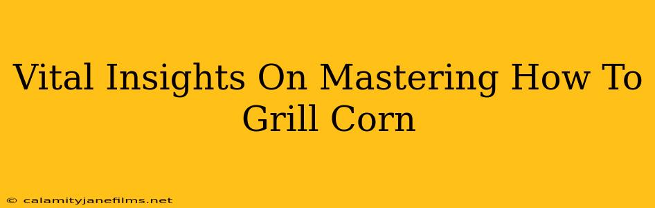 Vital Insights On Mastering How To Grill Corn