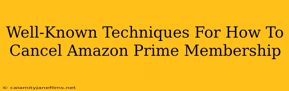 Well-Known Techniques For How To Cancel Amazon Prime Membership