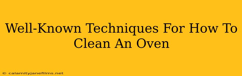 Well-Known Techniques For How To Clean An Oven