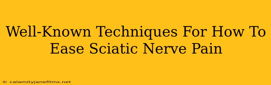 Well-Known Techniques For How To Ease Sciatic Nerve Pain