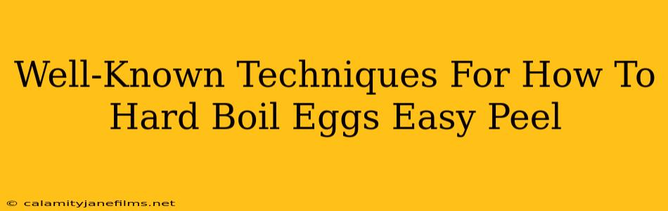 Well-Known Techniques For How To Hard Boil Eggs Easy Peel